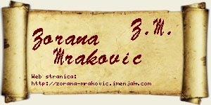 Zorana Mraković vizit kartica